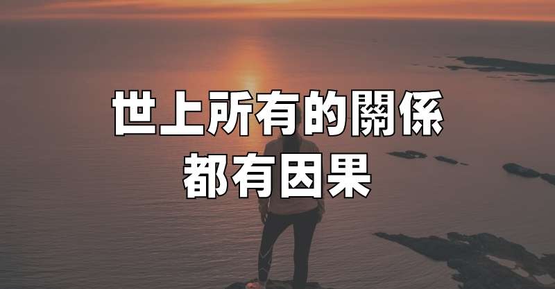 世上所有的關係，都有因果