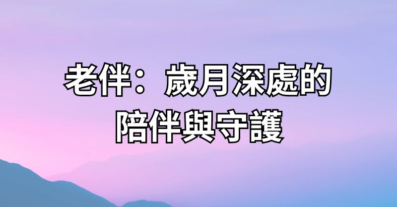 老伴：歲月深處的陪伴與守護